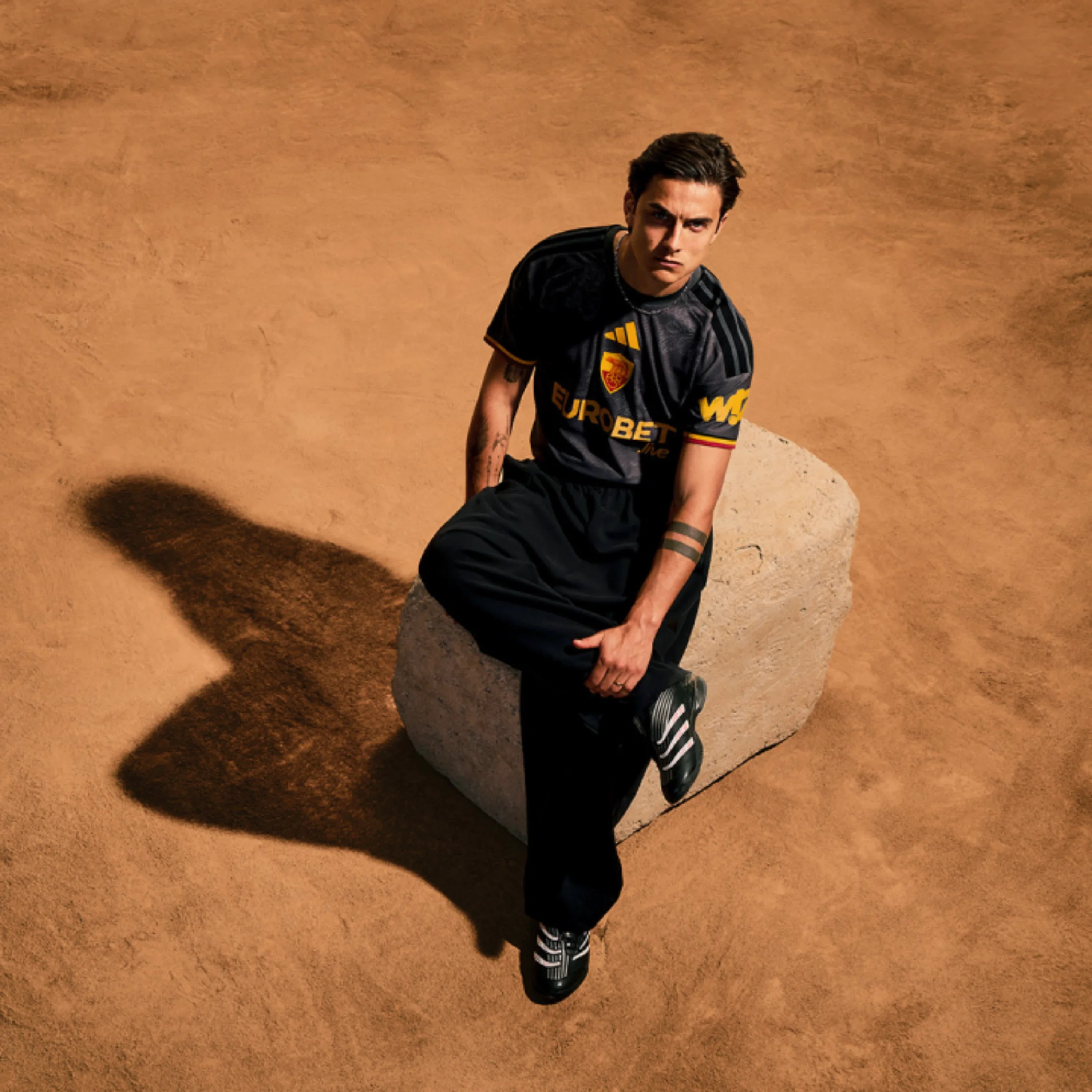 AS Roma 2026-27 third kit by adidas: dark grey with a rallying cry