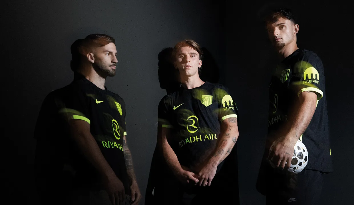Atletico Madrid's 2026/27 Nike away kit: black and volt inspired by Madrid nights