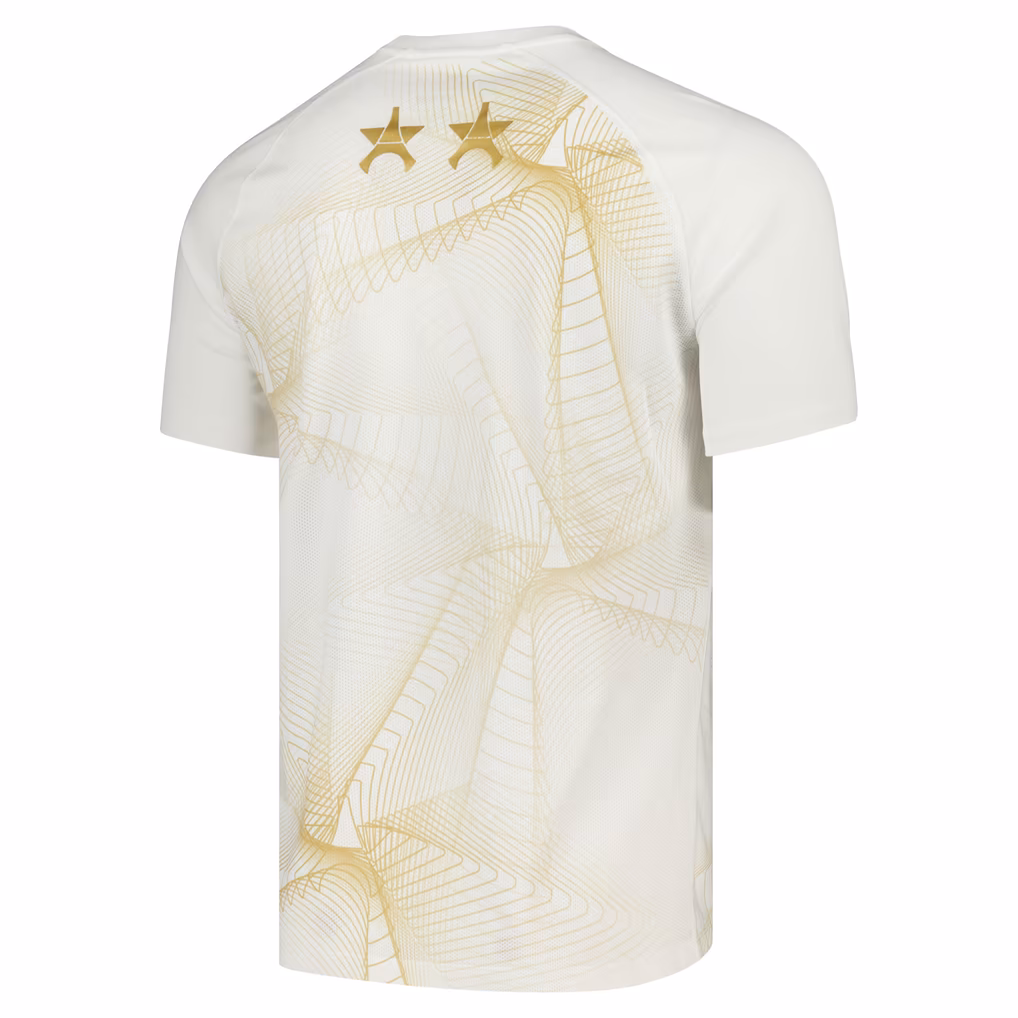 PSG 2026/27 Champions League pre-match shirt, Gold & Black, back