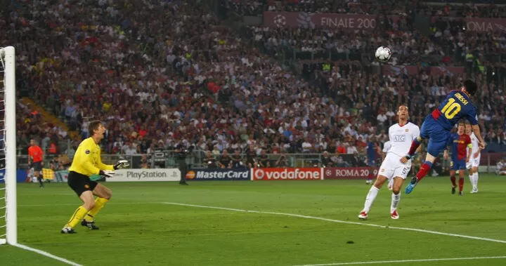Messi's header in the 70th minute of the 2009 Champions League final
