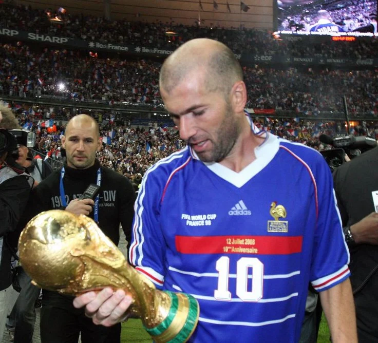 Zidane with the World Cup trophy