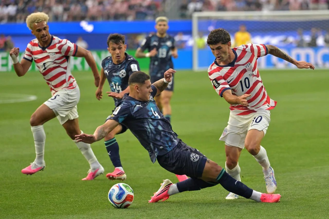 Christian Pulisic in action against Paraguay