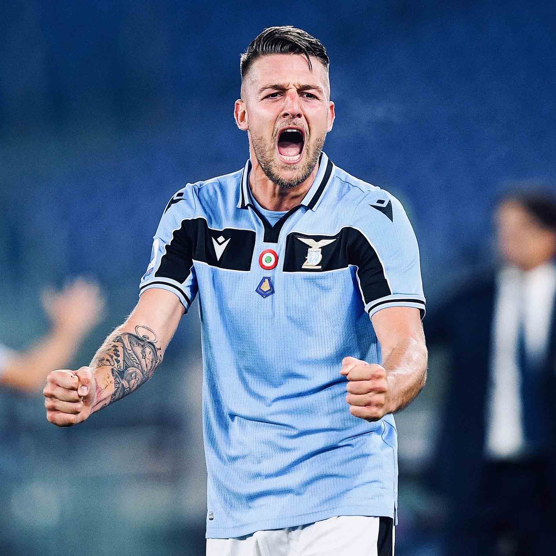 Ciro Immobile in Lazio Macron kit