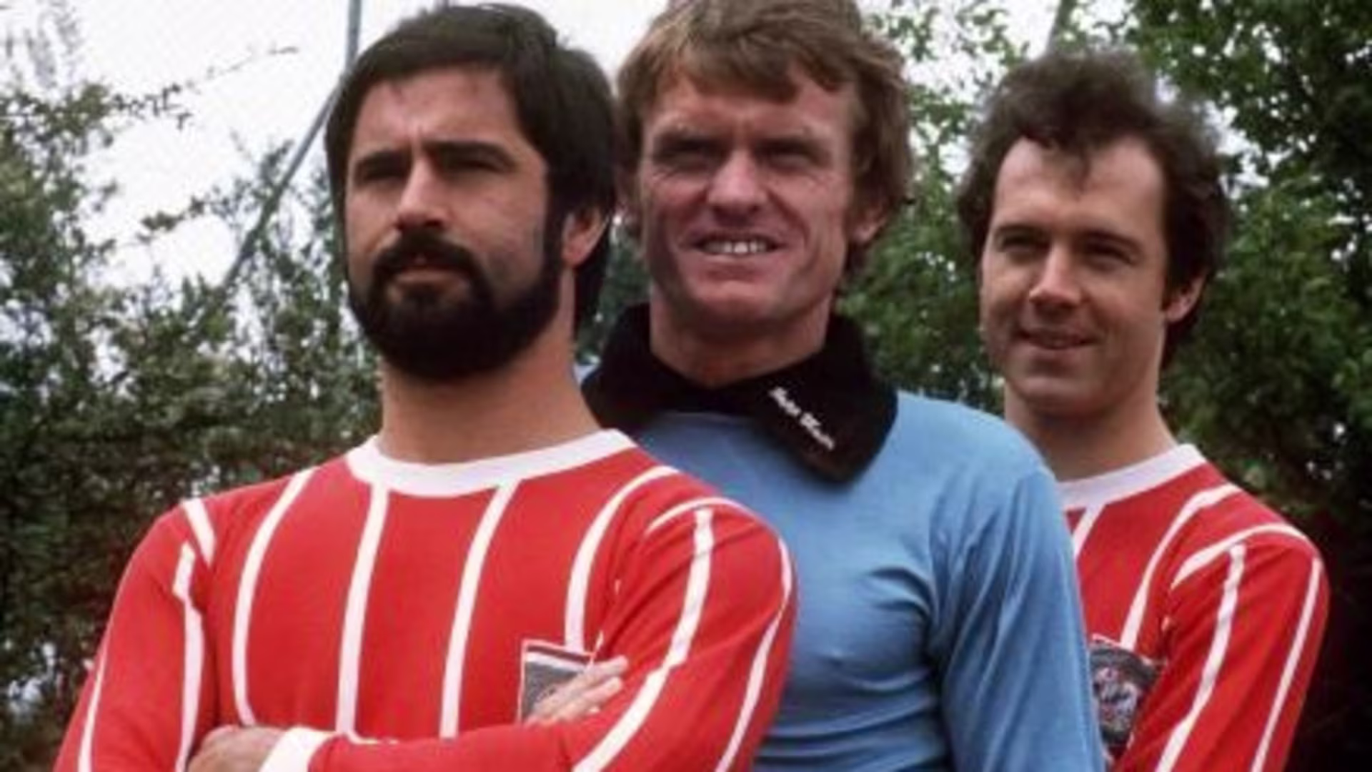 Beckenbauer, Müller and Maier in Bayern München 1970s Adidas kit